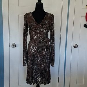 CAbi Dress Brown Medium Wrap
